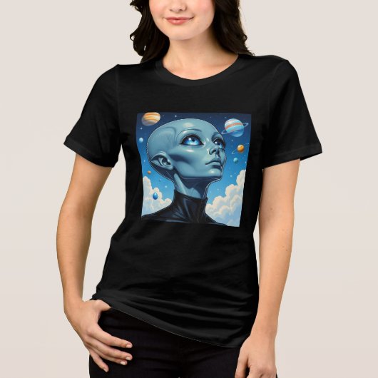 美しい地球外エイリアン トライブレンドＴシャツ (正面)