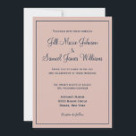 美しい埃っぽいバラとブルー結婚ズ 招待状<br><div class="desc">美しい結婚式招待状デザイン、このアイテムは埃っぽいバラの背景に青いフォントを特色にする。トレンディーとシック、テンプレートを使用して情報を編集。今日は結婚式招待状を注文！</div>