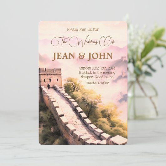 美しい城ご入城結婚下さい 招待状 (スタンド正面)