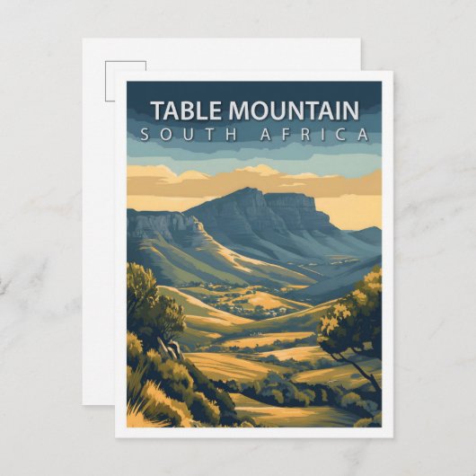 美しい場所テーブルマウンテン南アフリカ旅行 ポストカード (正面/裏面)