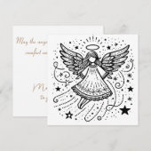 美しい塗り絵のクリスマスエンジェル シーズンカード (正面/裏面)