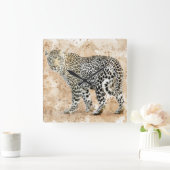 美しい壁時計 – ヒョウ スクエア壁時計 (ホーム)