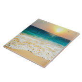 美しい夏のビーチサンセット写真 タイル (側面)