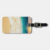 美しい夏のビーチサンセット写真 ラゲッジタグ (正面横)