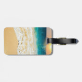 美しい夏のビーチサンセット写真 ラゲッジタグ (裏面横)