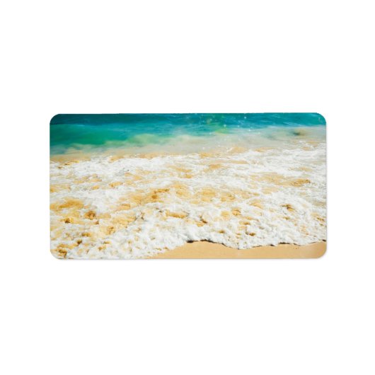 美しい夏のビーチサンセット写真 ラベル (正面)