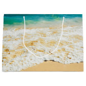 美しい夏のビーチサンセット写真 ラージペーパーバッグ (正面)