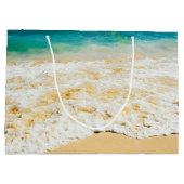 美しい夏のビーチサンセット写真 ラージペーパーバッグ (裏面)