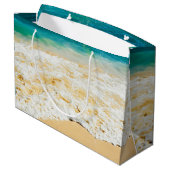 美しい夏のビーチサンセット写真 ラージペーパーバッグ (裏面アングル)