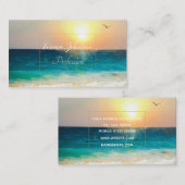 美しい夏のビーチサンセット写真 名刺 (正面/裏面)