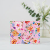 美しい夏のピンクの花のカード ポストカード (スタンド正面)