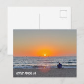 美しい夏の夕日 – ヴェネツィアビーチ, CA ポストカード (正面/裏面)