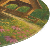美しい夏の屋根付き橋のアート カッティングボード (角)