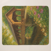美しい夏の屋根付き橋のアート シェルパブランケット (正面(横))
