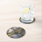 美しい夏の川の風景 ラウンドペーパーコースター (インサイチュ)