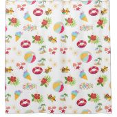 美しい夏の継ぎ目のないパターン シャワーカーテン (正面)