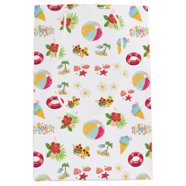 美しい夏の継ぎ目のないパターン ミディアムペーパーバッグ