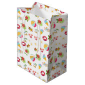 美しい夏の継ぎ目のないパターン ミディアムペーパーバッグ (裏面アングル)