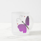 美しい夏の蝶デザイン フロストグラスマグカップ (正面右)