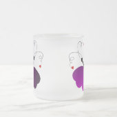 美しい夏の蝶デザイン フロストグラスマグカップ (中央)