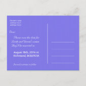 美しい夏の青い庭の花は日付を保存 案内ポストカード (裏面)