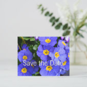 美しい夏の青い庭の花は日付を保存 案内ポストカード (スタンド正面)