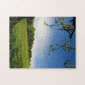 美しい夏の風景の開花アルパインメドウ ジグソーパズル (横)