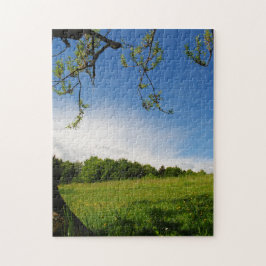 美しい夏の風景の開花アルパインメドウ ジグソーパズル