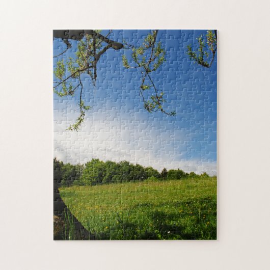 美しい夏の風景の開花アルパインメドウ ジグソーパズル (縦)