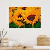 美しい夏期ひまわり絵画のポスター ポスター (キッチン)