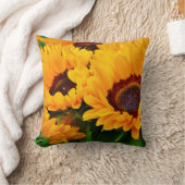 美しい夏期ひまわり絵画の枕 クッション (ブランケット)
