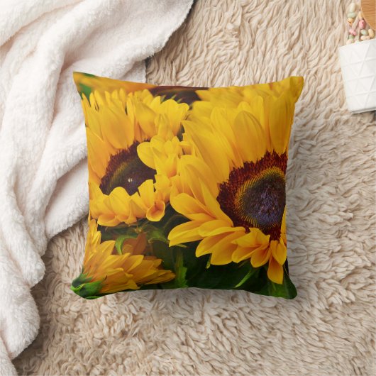 美しい夏期ひまわり絵画の枕 クッション (ブランケット)