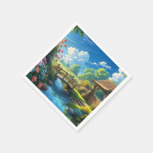 美しい夏、カラフルイラストレーション、 スタンダードカクテルナプキン (角)