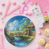 美しい夏、カラフルイラストレーション、 ペーパープレート (パーティー)