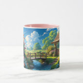 美しい夏、カラフルイラストレーション、 マグカップ (中央)