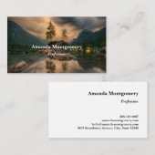 美しい夕べマウンテンレイク写真 名刺 (正面/裏面)