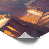 美しい夕べ通りモートビューデジタルアート ポスター (角)