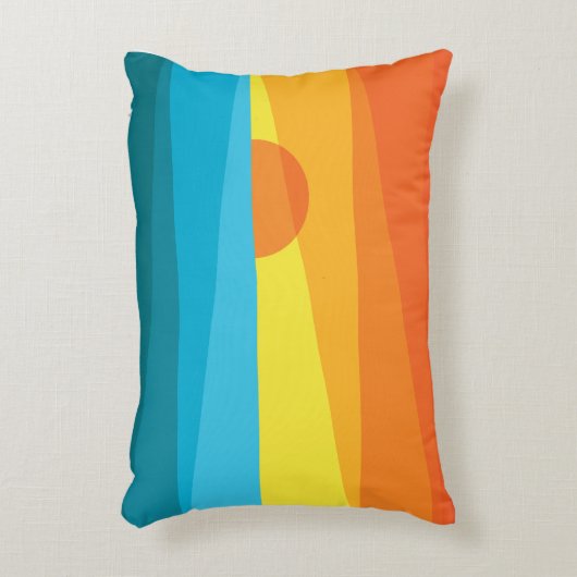 美しい夕日と波 アクセントクッション (正面(垂直))