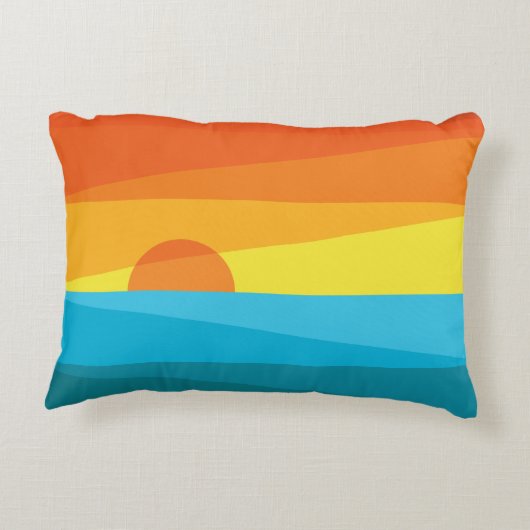 美しい夕日と波 アクセントクッション (裏面)