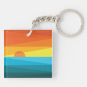 美しい夕日と波 キーホルダー (裏面)