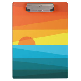 美しい夕日と波 クリップボード