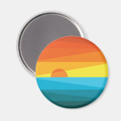 美しい夕日と波 マグネット (正面/裏面)