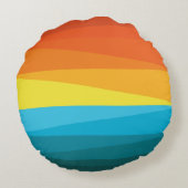 美しい夕日と波 ラウンドクッション (裏面)