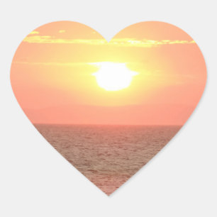 美しい夕日のハートシール ハートシール