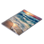 美しい夕日のビーチ波 ノートブック (左側)