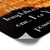 美しい夕日の主の祈りの言葉 ポスター (角)