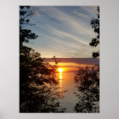 美しい夕日の写真 ポスター (正面)