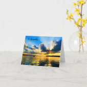 美しい夕日の同情カード空白の内 カード (黄色い花)