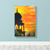 美しい夕日の景色 キャンバスプリント (インサイチュ (ウッドフロア))