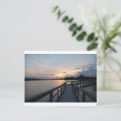 美しい夕日の波止場 ポストカード (スタンド正面)